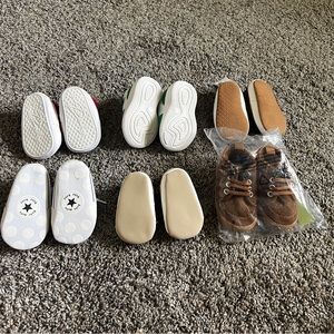 Baby crib shoes from a variety of brands.